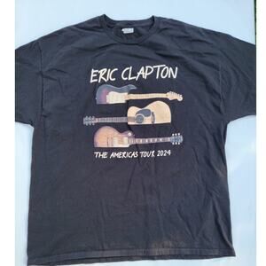 Eric Clapton The Americas Tour 2024 T-Shirt 3 Guitar Rock Size 2XL
